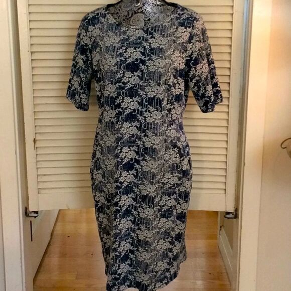 Lands End Stretch Dress Pockets Cotton Comfort 14 - Picture 1 of 16